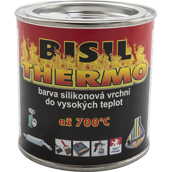 Bisil Thermo heat-resistant paint 700 °C, silver, 350 g