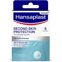 Hansaplast Second Skin protection hydrocolloid plaster, 6 pcs