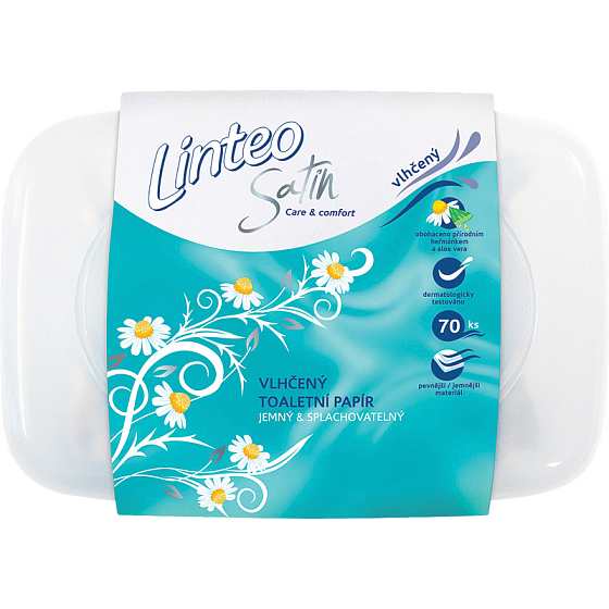 Linteo Satin Wet Toilet Paper Chamomile Plastic Box 70 Pieces