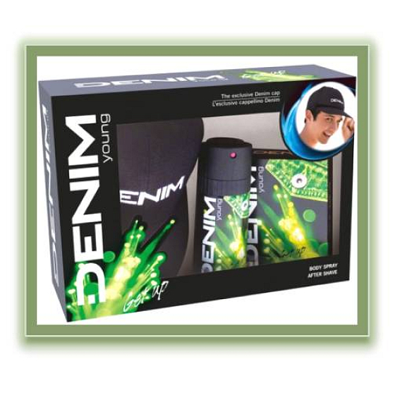 Denim Yaung get Up 100 ml mens aftershave + deodorant spray + cap, cosmetic set