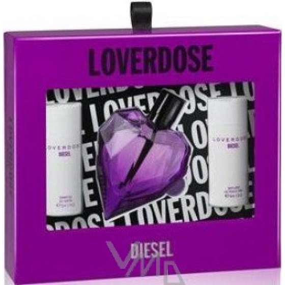 Diesel Loverdose perfumed water 50 ml + shower gel 50 ml + body lotion 50 ml, for women gift set