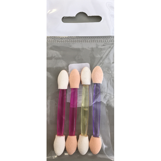 Double-sided colorful eyeshadow applicator, 4 pieces