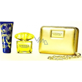 Versace Yellow Diamond Intense perfumed water 90 ml + body lotion 100 ml + golden handbag, gift set