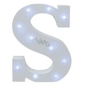 Nekupto Wooden LED letter S decoration 16 cm