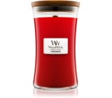 WoodWick Pomegranate - Pomegranate scented candle with wooden wick and glass lid large 609.5 g