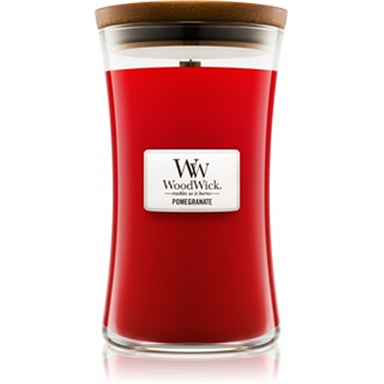 WoodWick Pomegranate - Pomegranate scented candle with wooden wick and glass lid large 609.5 g