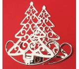 Candle metal silver tree 10.5 cm, rocking, for a tea candle