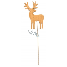 Deer wooden brown recess 8 cm + wire
