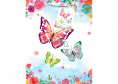 Ditipo Gift paper bag medium light blue butterflies 18 x 23 x 10 cm