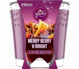 Glade Merry Berry & Bright with the scent of merlot, wild berries and spices scented candle in a glass, burning time up to 32 hours 129 g