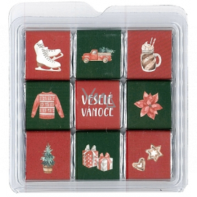 Nekupto Chocolate puzzle Christmas Skates 11 x 11.5 x 0.7 cm, 9 x 5 g