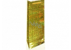 Nekupto Gift paper bag for bottle 33 x 10 x 9 cm Gold holographic 110 01 THLH