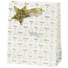 BSB Luxury gift paper bag 23 x 19 x 9 cm Christmas with golden trees VDT 446 A5