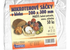 Press Eurosáčky pro domácnost, transparentní čiré trhací blokované na liště 200 x 300 mm 50 kusů