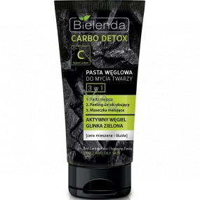 Bielenda Carbo Detox 3 in 1 facial cleansing paste for combination to oily skin 150 g