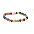 Agate multicoloured matt chakra bracelet elastic natural stone, ball 6 mm / 16 - 17 cm