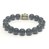 Obsidian + Blue Eye Bracelet elastic natural stone, ball 10 mm / 16-17 cm, rescue stone