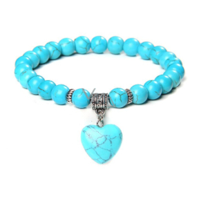 Tyrkenite + Heart bracelet elastic natural stone, bead 8 mm / 23 cm, stone of young people, looking for a life goal
