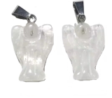 Quartz Angel guardian pendant natural stone hand cut 2 - 2,2 cm, the most perfect healer