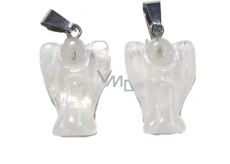 Quartz Angel guardian pendant natural stone hand cut 2 - 2,2 cm, the most perfect healer