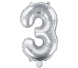 Ditipo Inflatable foil balloon number 3 silver 35 cm 1 piece