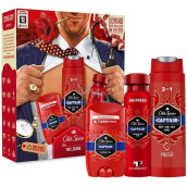 Old Spice Captain 3in1 shower gel for face, body and hair 250 ml + antiperspirant deodorant stick 50 ml + deodorant spray 150 ml + domino, cosmetic set for men