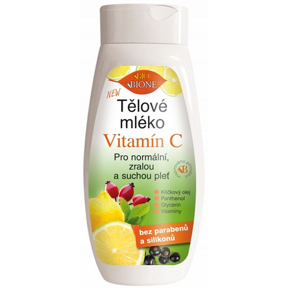 Bione Cosmetics Vitamin C body lotion for normal, mature and dry skin 500 ml