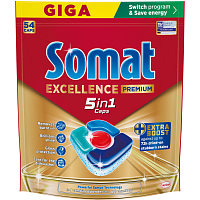 Somat Dishwasher Tablets Excellence Premium 5in1, 54 pcs