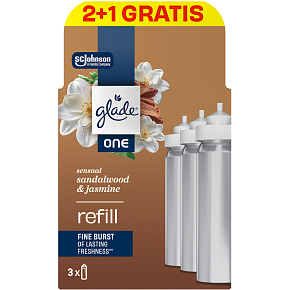 Glade ONE Replacement Refills for Air Freshener Sensual Sandalwood & Jasmine 3×10 ml, 30 ml