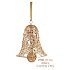 Wire bell, gold with stones and sequins hanging 30 cm