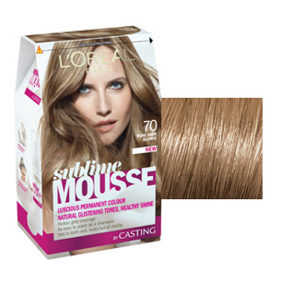Loreal Paris Sublime Mousse hair color 70 right lightest brown