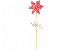 Pinwheel with large polka dots red 9 cm + skewers 1 piece