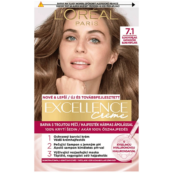 Loreal Paris Excellence Creme Hair Color 7.1 Ash Blonde