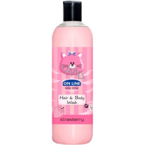 On Line Kids Time Strawberry 2in1 shower gel and hair shampoo for children 500 ml