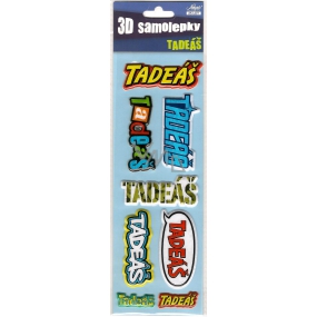 Nekupto 3D Stickers with the name Thaddeus 8 pieces