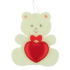 Felt teddy bear with heart beige for hanging 6.5 cm