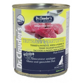Dr. Clauders Turkey with potatoes complete super premium food 84% meat for adult dogs 800 g