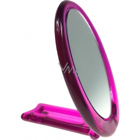 Mirror with handle oval pink 12 x 9.5 cm 60190