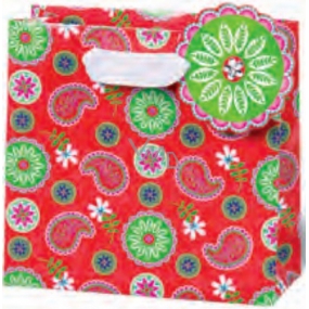 BSB Luxury gift paper bag 14.5 x 15 x 6 cm Red LDT 359-CD