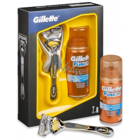 Gillette Fusion Proshield shaver + spare head 1 piece + shaving gel 75 ml, cosmetic set, for men