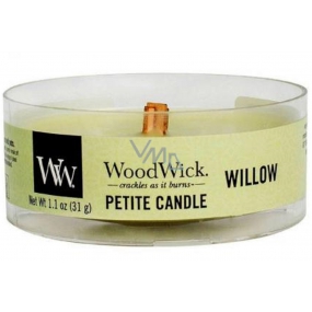 WoodWick Willow - Willow flowers scented candle with wooden wick petite 31 g