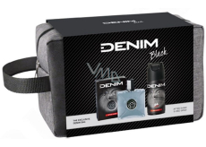Denim Black aftershave 100 ml + deodorant spray 150 ml + cosmetic case, cosmetic set