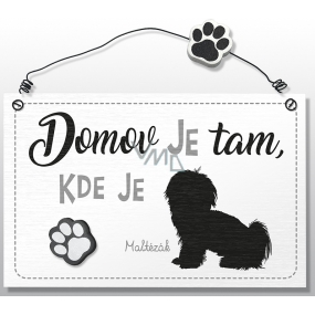 Nekupto Pets wooden sign Maltese 155 x 98 x 5 mm