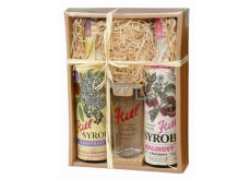 Kitl Syrob Bio Elderflower syrup 500 ml + Raspberry with flesh syrup for homemade lemonade 500 ml + glass 200 ml, gift box
