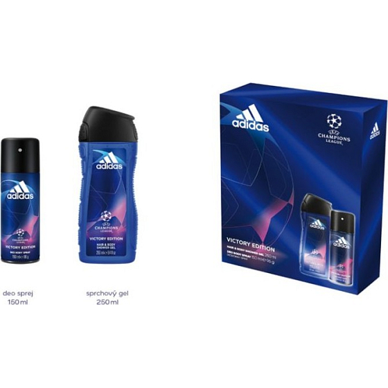 Adidas UEFA Champions League Victory Edition Deodorant Spray for Men 150 ml + shower gel 250 ml, cosmetic set
