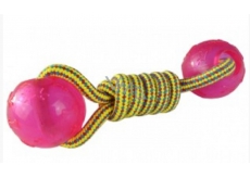 Sum-Plast Plast Cotton barbell with salary balls for dogs 5 cm