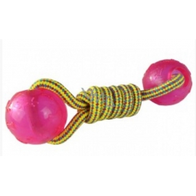 Sum-Plast Plast Cotton barbell with salary balls for dogs 5 cm