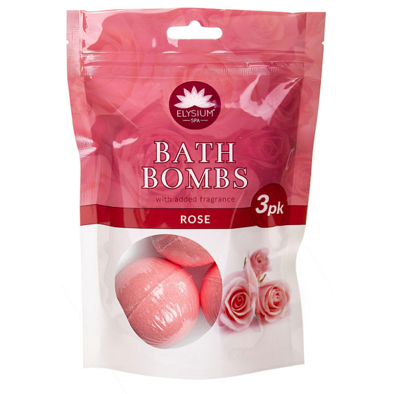 Elysium Spa Rose Fizzy Bath Bomb 3 x 50 g