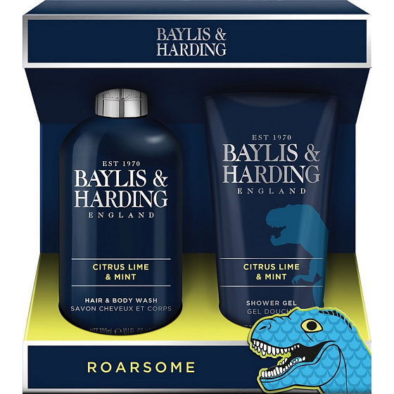Baylis & Harding Men Citrus, Lime and Mint cleansing gel for body and hair 300 ml + shower gel 200 ml, cosmetic set