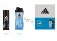 Adidas After Sport deodorant spray for men 150 ml + 3 in 1 shower gel for body, hair and face 250 ml, cosmetic set
